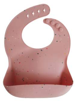 Baveta din silicon Mushie - Powder Pink Confetti