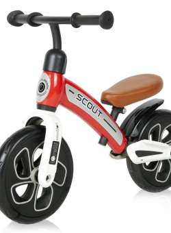 Bicicleta de echilibru fara pedale pentru fete 10 inch Lorelli Scout Rosie