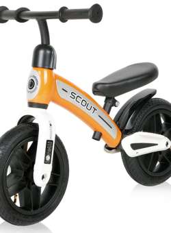 Bicicleta de echilibru fara pedale unisex roti cauciuc 10 inch Lorelli Scout Air Portocalie