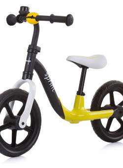 Bicicleta fara pedale unisex 12 inch Chipolino Sprint Galben