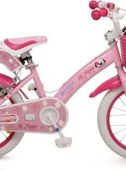 Bicicleta pentru fete 16 inch Byox Puppy roz cu roti ajutatoare