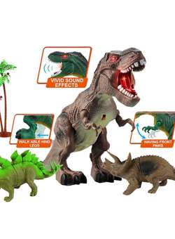 Dinozaur cu sunete si 2 mini figurine Ocie Jurassic