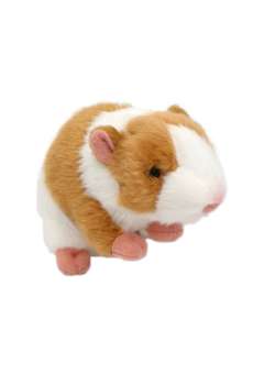 Jucarie de plus hamster alb cu bej 12 cm