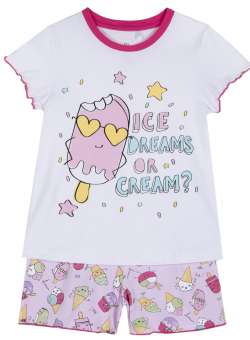 Pijama copii Chicco, alb cu roz, 35344