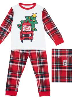 Pijama copii Chicco, bluza si pantaloni, rosu, 31312