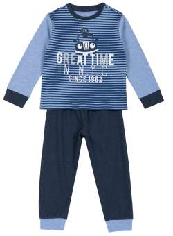 Pijama copii Chicco, maneca lunga, albastru, 31286