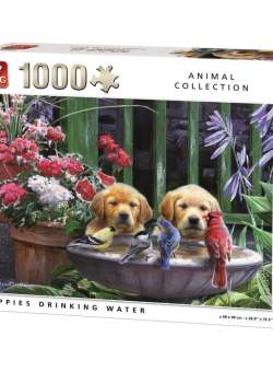 Puzzle 1000 piese King Puppies Drinking Water