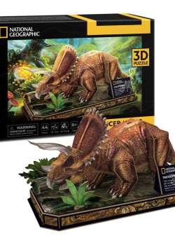 Puzzle 3D Cubic Fun National Geographic Triceratops 44 piese