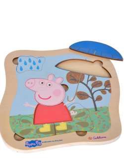 Puzzle de lemn cu forme Simba Peppa Pig