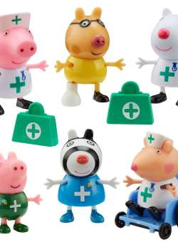 Set 6 figurine Peppa Pig Uncle Doctor