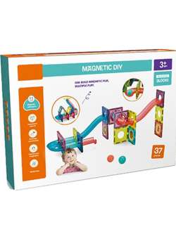 Set de joaca constructor magnetic cu 4 bile si rampe 37 piese